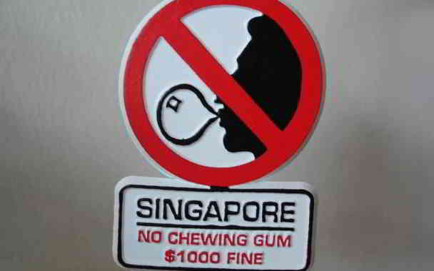 chewing gum ban in singapore in kannada